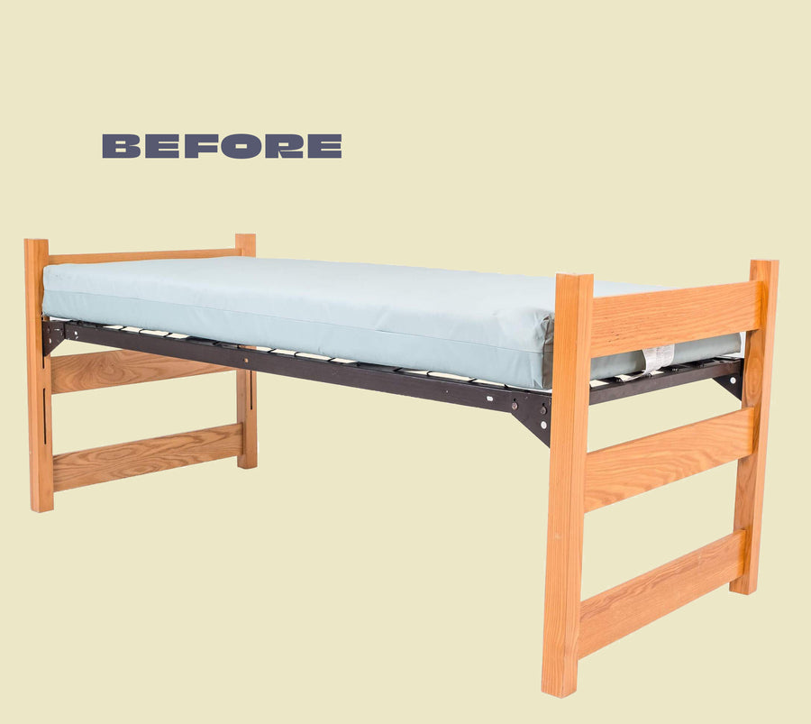 Before — standard Twin XL dorm bed